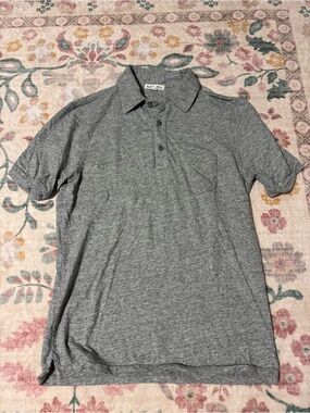 Alex Mill Gray Heather Polo Shirt with Chest Pocket